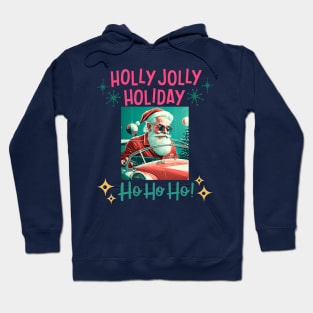 Holly Jolly Holiday Retro Santa Hoodie